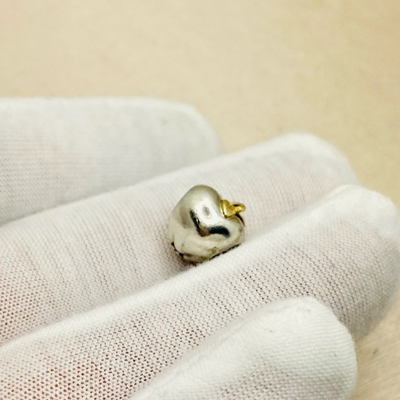 EUC Pandora 791026 Silver & 14k Yellow Gold Education Apple of My Eye Charm - Picture 4 of 9